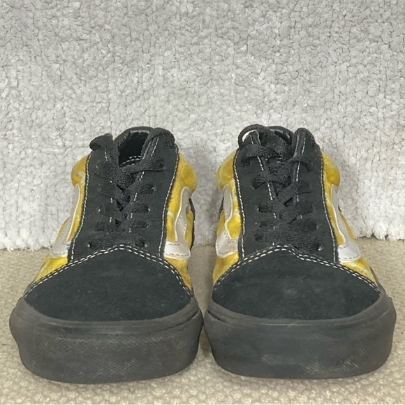 Vans Little Kids Black/Yellow Suede/Canvas Old Skool Sneakers Shoes Size US 3 - Picture 3 of 11